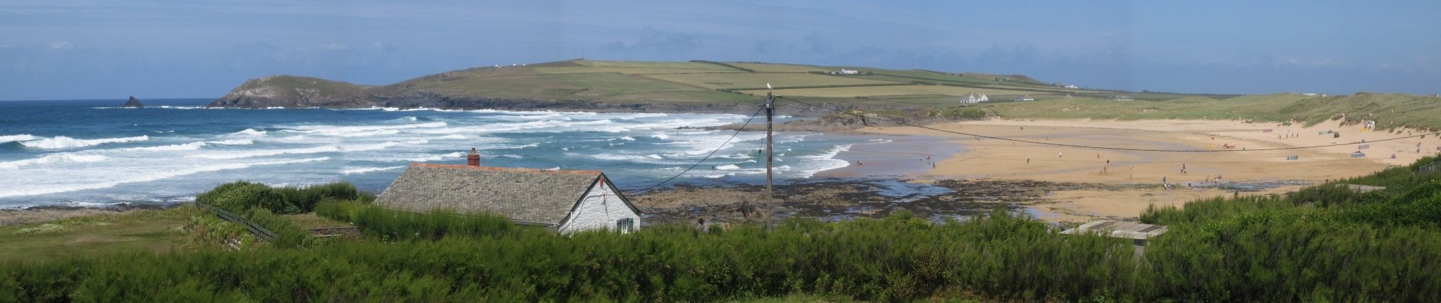 Panoramic view of Trevose Head and Constantine Bay